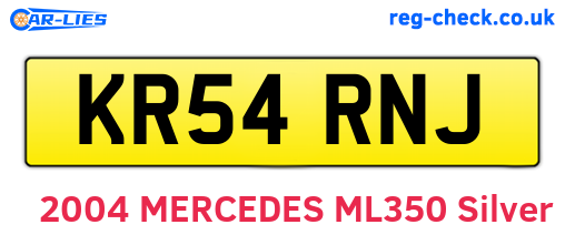 KR54RNJ are the vehicle registration plates.