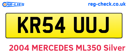 KR54UUJ are the vehicle registration plates.
