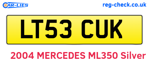 LT53CUK are the vehicle registration plates.