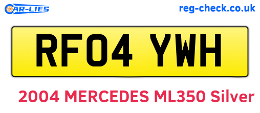 RF04YWH are the vehicle registration plates.