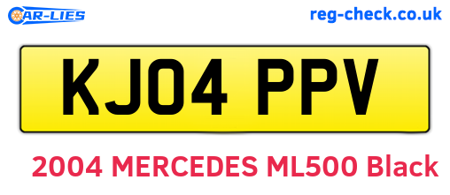 KJ04PPV are the vehicle registration plates.