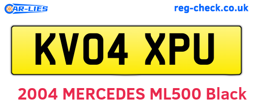 KV04XPU are the vehicle registration plates.