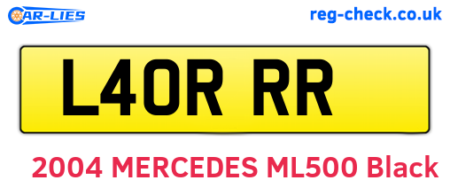 L40RRR are the vehicle registration plates.