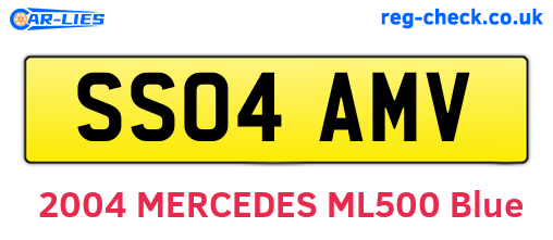 SS04AMV are the vehicle registration plates.