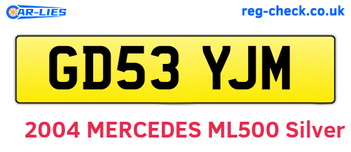 GD53YJM are the vehicle registration plates.