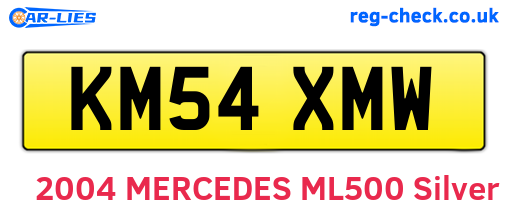 KM54XMW are the vehicle registration plates.