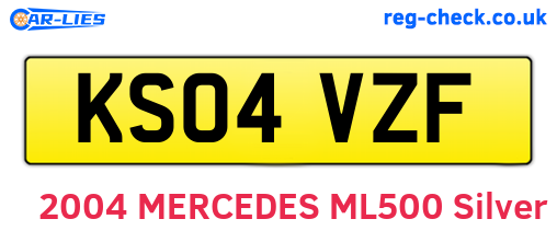 KS04VZF are the vehicle registration plates.