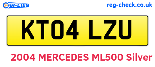 KT04LZU are the vehicle registration plates.