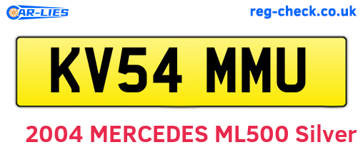 KV54MMU are the vehicle registration plates.