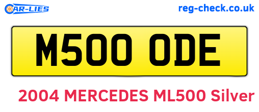 M500ODE are the vehicle registration plates.