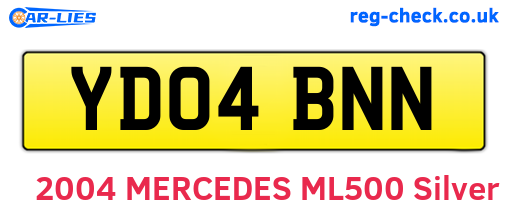 YD04BNN are the vehicle registration plates.