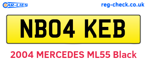 NB04KEB are the vehicle registration plates.