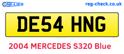 DE54HNG are the vehicle registration plates.