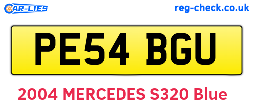 PE54BGU are the vehicle registration plates.