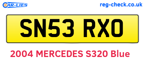 SN53RXO are the vehicle registration plates.