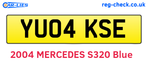 YU04KSE are the vehicle registration plates.