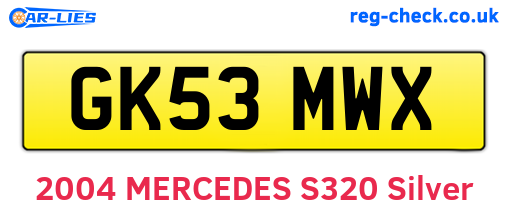 GK53MWX are the vehicle registration plates.