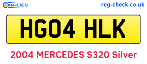 HG04HLK are the vehicle registration plates.