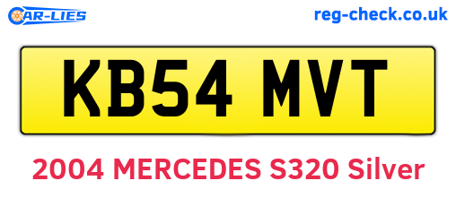 KB54MVT are the vehicle registration plates.
