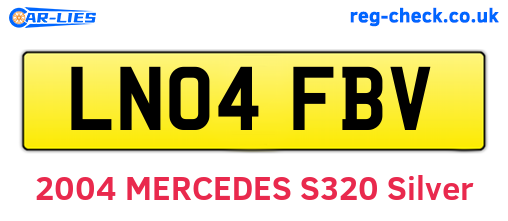 LN04FBV are the vehicle registration plates.