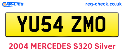 YU54ZMO are the vehicle registration plates.