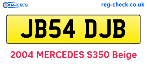 JB54DJB are the vehicle registration plates.
