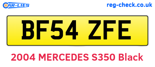 BF54ZFE are the vehicle registration plates.