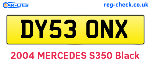 DY53ONX are the vehicle registration plates.