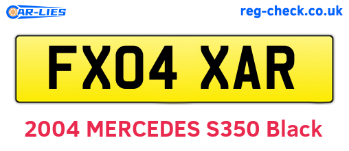 FX04XAR are the vehicle registration plates.