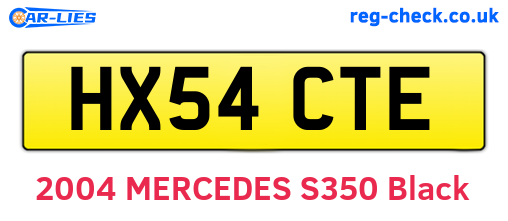 HX54CTE are the vehicle registration plates.