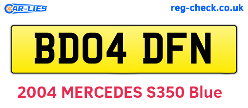 BD04DFN are the vehicle registration plates.