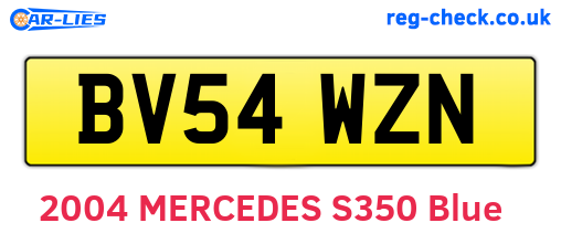 BV54WZN are the vehicle registration plates.