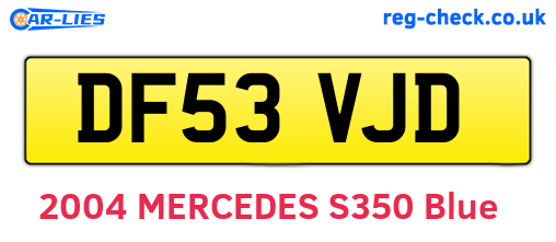 DF53VJD are the vehicle registration plates.