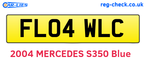 FL04WLC are the vehicle registration plates.