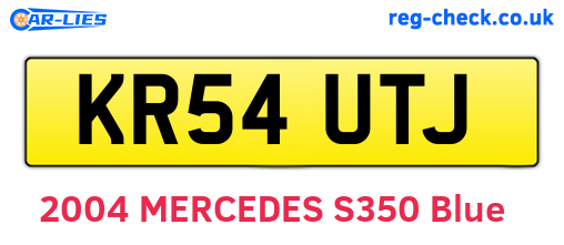 KR54UTJ are the vehicle registration plates.