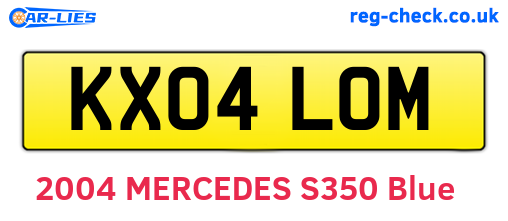 KX04LOM are the vehicle registration plates.