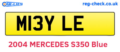 M13YLE are the vehicle registration plates.