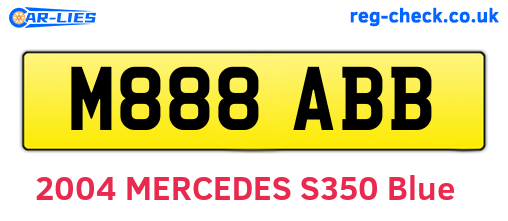 M888ABB are the vehicle registration plates.