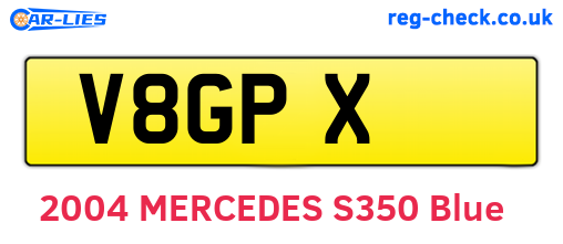 V8GPX are the vehicle registration plates.