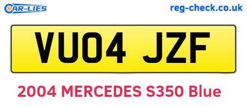 VU04JZF are the vehicle registration plates.