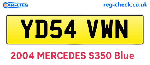 YD54VWN are the vehicle registration plates.