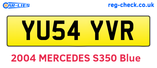 YU54YVR are the vehicle registration plates.