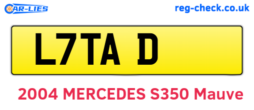 L7TAD are the vehicle registration plates.
