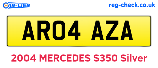 AR04AZA are the vehicle registration plates.