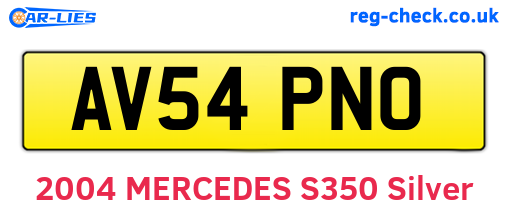 AV54PNO are the vehicle registration plates.