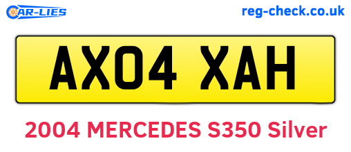 AX04XAH are the vehicle registration plates.