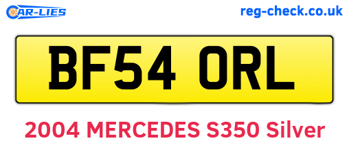 BF54ORL are the vehicle registration plates.