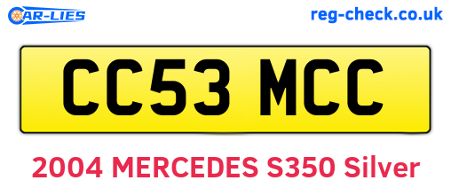 CC53MCC are the vehicle registration plates.