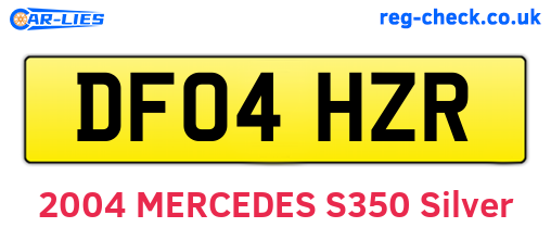 DF04HZR are the vehicle registration plates.