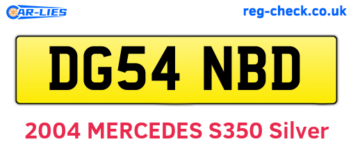 DG54NBD are the vehicle registration plates.
